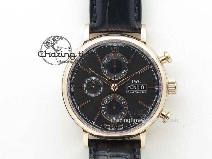 MIROTIME 1225 Pilot Chrono SS IW387809 ZF 1:1 Best Edition Silver Dial Blue Numbers On Blue Leather Strap A Lightweight 7263